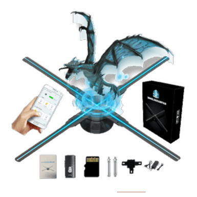 3D Голографический вентилятор.
Модель HD 43 см (дистанционное управление + Bluetooth + приложение + Wi-Fi)