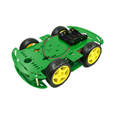 Комплект для умного автомобиля - шасси с цветной акриловой пластиной 4wd, 4 колеса, 4 двигателя, корпус для батарей