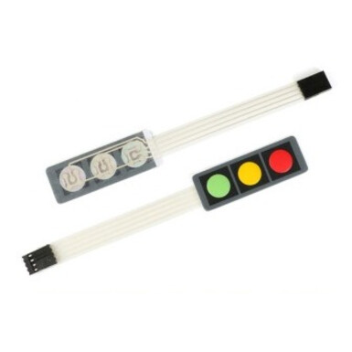 Плёночная кнопка. 3 клавиши. красная + жёлтая + зелёная