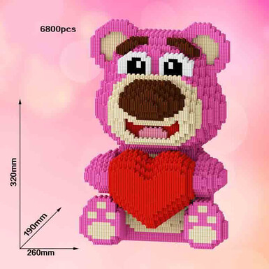 Медведь Клубничка с сердцем - 32 см (6800 деталей)