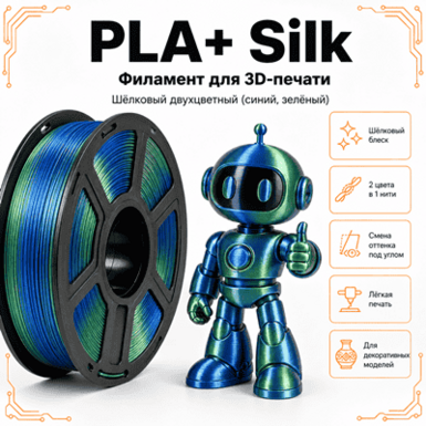 Синий / зелёный / PLA+Silk / Future Era Blue / green