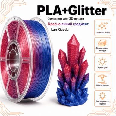 Красный / синий / PLA+Glitter / Lan Xiaodu Red / blue